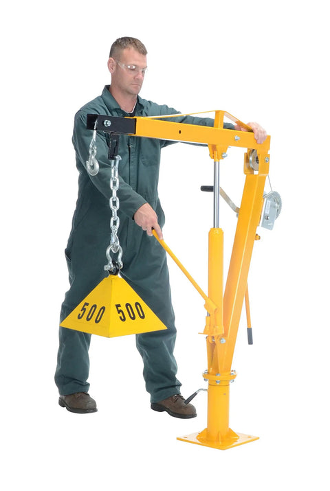 Workhorse Winch Operated Jib Crane With 2000 Lb Capacity And Seven Foot Reach Built Damn Tough to lift heavy items.