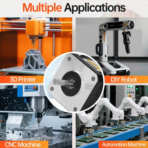 high torque NEMA 17 stepper motors used in 3D printer, DIY robot, CNC, and automation machine applications