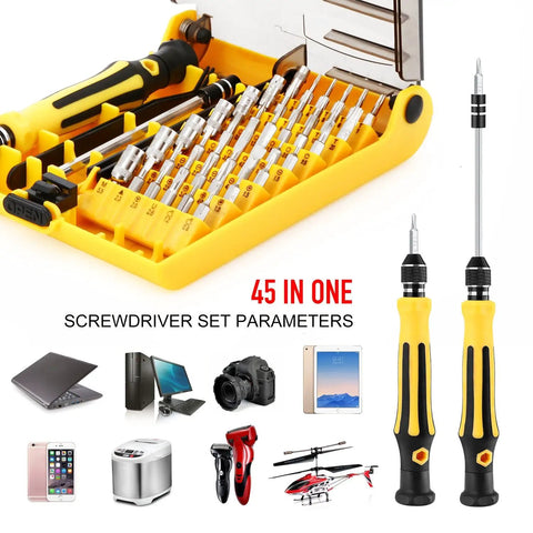 45-In-1 Mini Screwdriver Set With Torx Bits, Precision Tool Kit With Tweezers And Extension Shaft for Electronics and Home Repairs