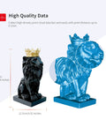 Next Level Professional 3D Scanner With 400ML Premium Blue Coating Spray And Killer Real Time Capture Speed Featuring Built In RGB Camera For Top Tier Color Accuracy And Smooth High Density Point Cloud Workflow, showcasing a lion statue detailed in black and blue.