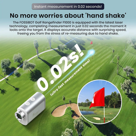 Heavy Hitter Laser Rangefinder With Slope Feature And Flag Lock Mode Dishing Out Sick Precision Up To 1100 Yards for golf, showing fast measurement.