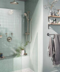 Wynford Three Quarter Inch Volume Control Valve Trim Kit In Polished Nickel Finish, shower setup with S3600 valve