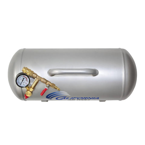 Lightweight Portable Aluminum Air Tank 5 Gallon Rust Free And Easy To Lug 125 PSI Maximum Includes One Quarter Inch Quick Connector Hose And Tire Chuck For Fast Tire Inflation