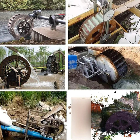 Off Grid Ready 100W Micro Hydroelectric Water Wheel Generator With Low Speed Turbine for office pond or river use