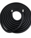 High Flex Corrugated Cable Conduit, 51 Mm Heavy Duty Wire Raceway With Galvanized Steel Core, 20 Meter Roll in black coiled formation.