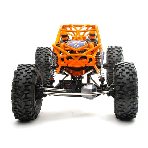 Front view of RBX10 Ryft 4WD Brushless RC Rock Bouncer Ready To Run Beast On The Trail With Solid Front And Rear Axles Rugged Tube Chassis