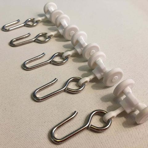 Ceiling Curtain Track Gliders Set Pack Of 10 With Plastic Body And Steel Hooks Smooth Rolling Wheels For Durable No Fuss Easy Glide Curtains