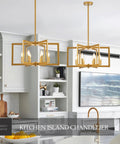 Six Light Kitchen Island Pendant Lighting Over Island With Glass Decor Dope Modern Farmhouse Look In Black And White Gold Finish