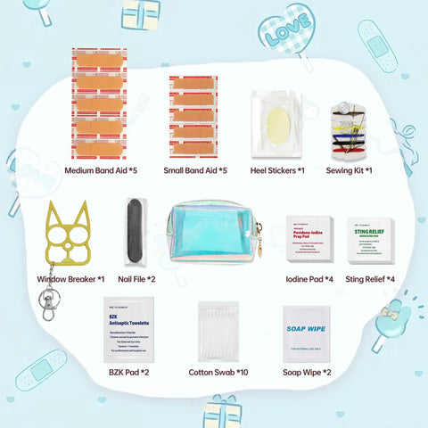 Everyday Mini First Aid Kit For Women And Moms, Compact Purse Emergency Kit With 27 Essentials, The Go To Gift For Her On The Go