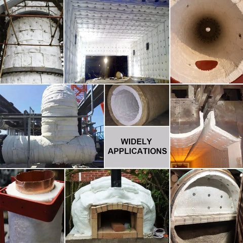 Heavy Duty Ceramic Fiber Insulation Blanket For Wood Stove Fireplace And Pizza Oven High Temperature Thermal Wrap Handles Direct Flames Like A Champ 60 By 24 Inch Refractory Heat Shield used in various applications with insulation around pipes and stoves.