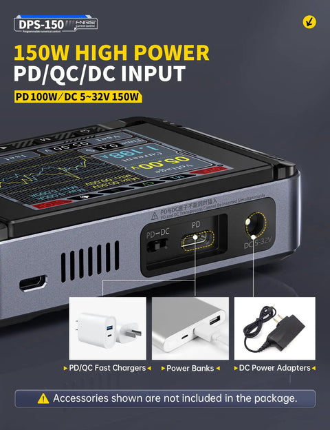 Beefy 30V 5A DC Power Supply With 150W Output And 4 Digit IPS Display Ultra Low Ripple Under 20mV CC And CV Modes PC QC And DC Input