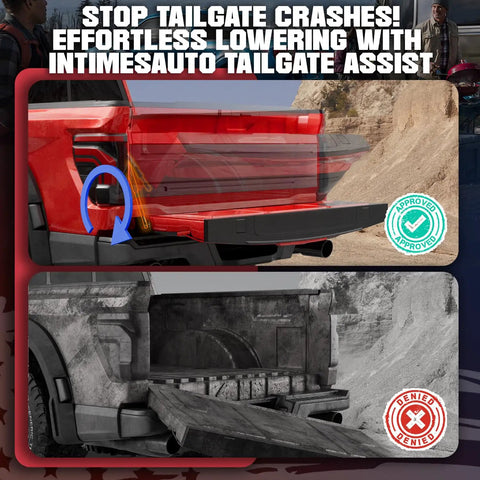 Visual comparison of trucks with and without Tailgate Assist Shock For 1999 To 2007 Chevy Silverado And GMC Sierra Trucks