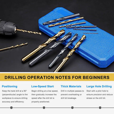 Kick The Drill Bit Set That Goes From 1mm To 13mm And Handles Metal Wood Projects Like A Boss With Smooth Shanks And Black Oxide Finish, drill bit set on blue case