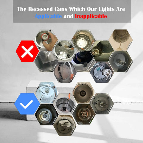 Retrofit LED Recessed Lighting Kit 12 Pack Five To Six Inch Can compatibility diagram