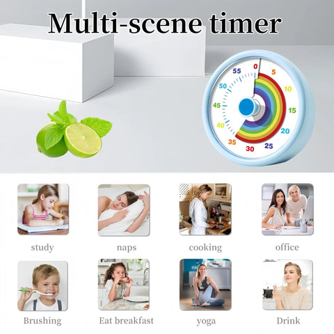 Colorful Visual Countdown Timer Kid Friendly For All Ages 60 Minute Time Timer for study, naps, cooking, and office use