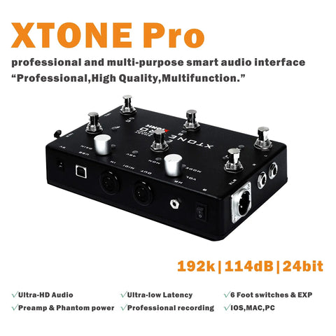 XTONE Pro Professional Mobile Audio Interface With Ultra Low Latency And 192 kHz 114 dB Dynamic Range. Features dual mic preamps.