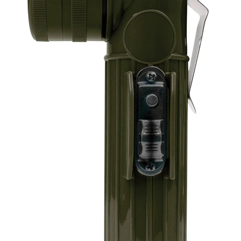 Side view of Versatile D-Cell Flashlight With Multi Mode Switch And Morse Code Signaling Water-Resistant High Impact Plastic Body