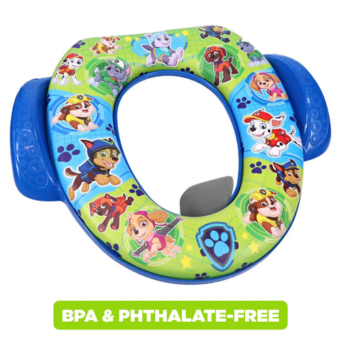 Toddler Potty Training Seat With Comfy Cushion And Sure Grip Handles Easy Cleanup Fits Regular Toilets Bpa Free Kid Approved featuring playful puppy designs.