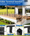 Swageless Invisible Cable Railing Kit 20 Pack No Crimp Reusable T316 Stainless Steel Fixed End Terminals for deck railing