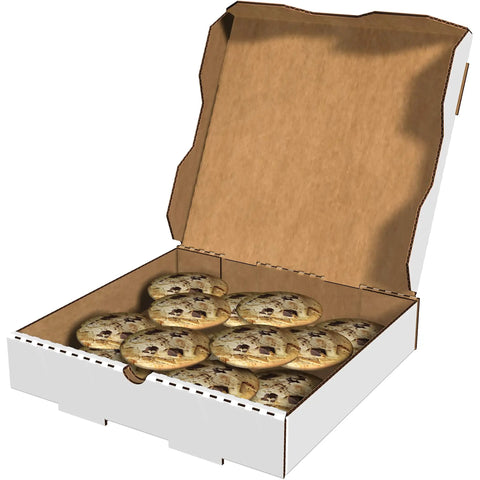 Top Shelf Slick Corrugated Pizza Boxes Built Tough Heavy Duty Takeout Containers Flat Out Reliable Canvas Right For Hustling Local Delivery Runs Secure Quick Fold Package Bulk 50 Pack with cookies