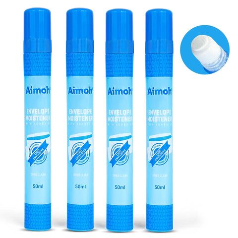 Quick Drying Envelope Moistener And Sealer With Ultra Fast Adhesive Glue For Letters And Mail Perfect For Home Office Ditch The Lick And Slap It On Dries Crystal Clear In Minutes 4 Pack, 50ml blue glue tubes.