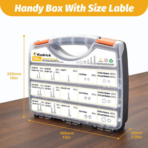 Kadrick heavy duty stainless steel bolt kit in plastic case