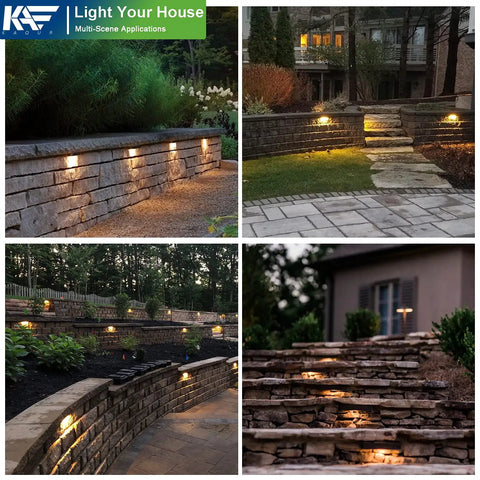 12 Inch 3W LED Integrated Hardscape Paver Light Kit For 12V Low Voltage Landscape Lighting With IP65 Waterproof Step And Retaining Wall Lights 2700K Soft White ETL Listed 50K Hour Lifespan 4 Pack For Outdoor Living illuminating outdoor stone steps and walls