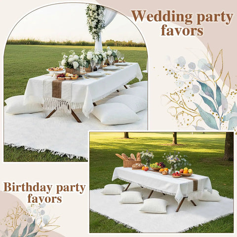 Big Ol Picnic Kit With Folding Table Oversize Boho Blanket Table Runner And Pillow Covers For Camping And Weddings
