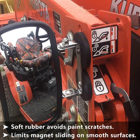 10 Pack Rubber Coated NdFeB Magnets With M4 Female Threads mounted on machinery for secure attachment, durable construction visible