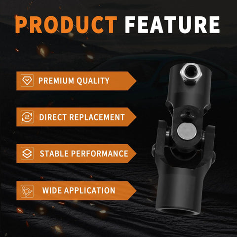 3/4 Inch Double-D Steering Universal Joint Black Round U Joint For Cars And Trucks, 96mm, 35 Degree, 40Cr Alloy Steel
