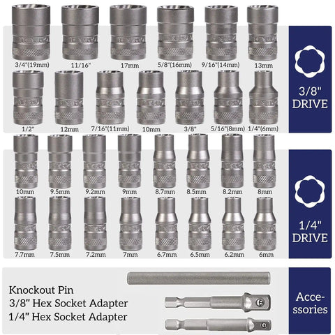 Bolt Extractor Kit Round Bolt Remover Set For Damaged Bolts And Screws Extractor Socket Set For Removing Rusted Screws
