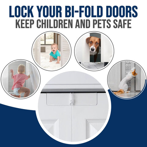 4 Pack Bi-Fold Door Lock Kit For Closets Kid And Pet Proof No Tools Needed Clear Polycarbonate Ultra Strong Protection