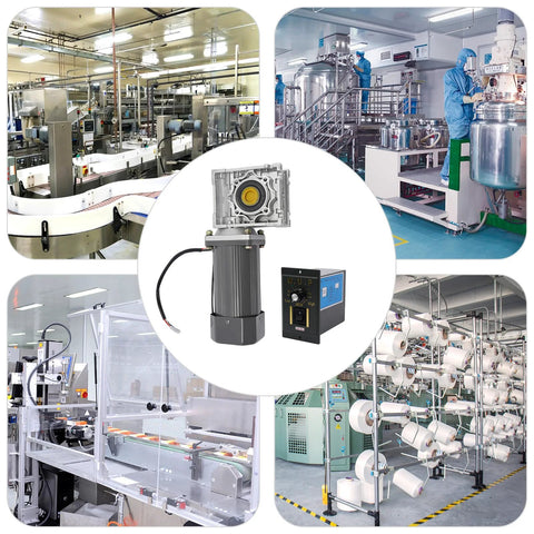 110V worm gear motor with speed controller in industrial settings