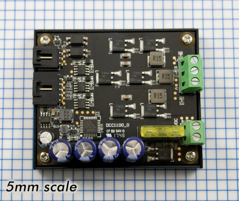 Brushless DC Motor Controller With 20A Continuous Current, Closed Loop Position Control From Built In Hall Sensors, 5mm scale view