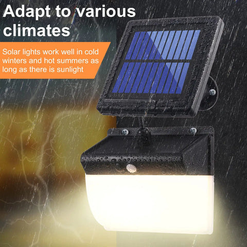 Solar Motion Lights Outdoor With Split Solar Panel, 3 Modes Dusk To Dawn Security Flood Lights in rain, IP65 Waterproof