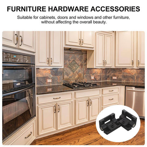 Adjustable 90 Degree Torque Friction Plastic Folding Door Hinge For Cabinets And Electrical Cabinets That Keeps Doors From Wobbling With Stable Support 1 Pair Black installed in kitchen cabinet