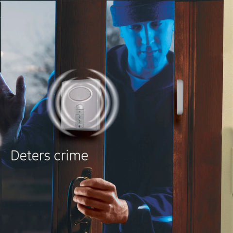 Wireless Alarm With Programmable Keypad For Home Security Four Digit Code To Arm Or Disarm Door Open Alert With Chime Delay