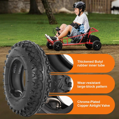 Tear Up Trails With This Rock Solid 200X50 Dirt Scooter Knobby Tire Inner Tube 8X2 for off-road go karts and dune buggies.