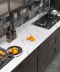 24 By 200 Inch White Marble Peel And Stick Countertop Paper Self Adhesive Waterproof Removable Marble Wallpaper on kitchen counter