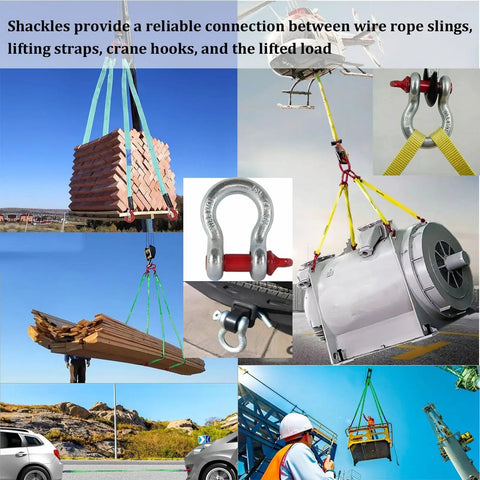 Alloy Steel Bow Shackle With Bolt Pin Anchor Type For Rigging And Lifting Up To WLL 55 Tons in various lifting scenarios