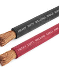 1/0 Gauge Extra Flexible Welding Cable Set 10 Ft Black And Red Copper Pro Grade Industrial 600 Volt Welding Leads Built Tough