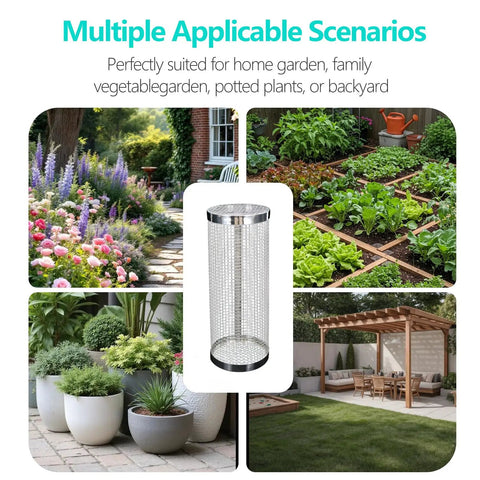 Two Pack Underground Worm Composting Bin With Gardening Gloves For Family Garden Outdoor Use Stainless Steel Round Composter With 360 Degree Ventilation And Easy Buried Setup displayed in various garden settings