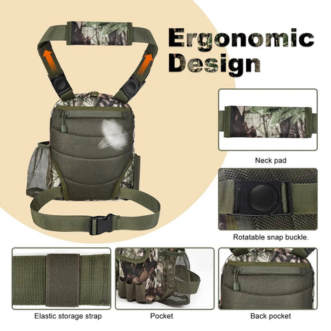 Rugged Tactical Shoulder Bag For Outdoors Crossbody Sling Chest Pack with ergonomic design and camo pattern, showcasing compartments and straps.