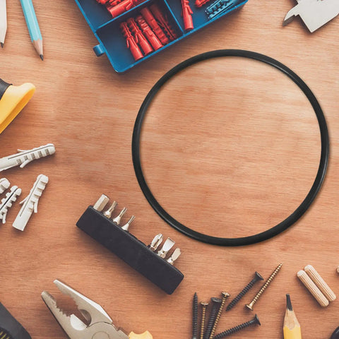 Heavy Duty Black Rubber Replacement Belt For Industrial Sealing Machines And Transport Systems Featuring Rock Solid Tensile Strength And No Sweat Quick Swap Installation on workbench with tools