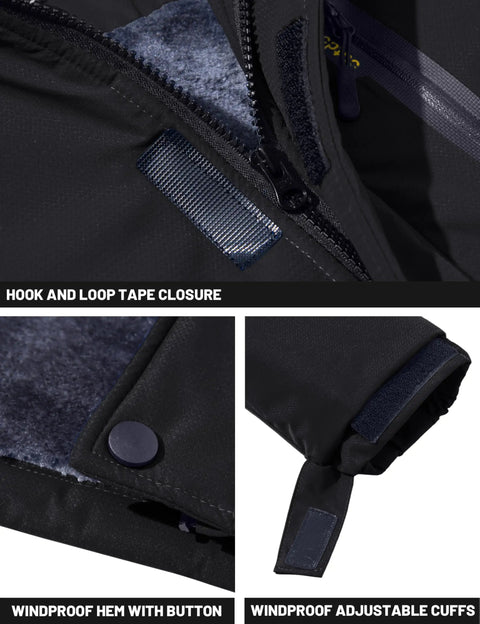 Men's Winter Jacket With Hood For Skiing And Snowboarding Stay Warm All Day Warm Fleece Lining Water Resistant Rain Jacket Left Zip Design