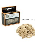 Heavy Duty Fluted Wooden Dowel Pins 100 Piece Set With Smooth Beveled Tips, beech wood, 15/64 inch diameter, ideal for woodworking repairs.