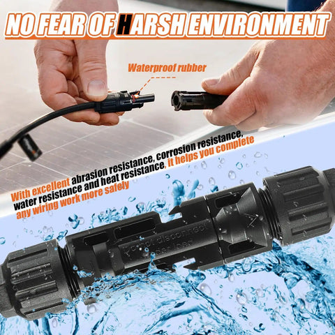 10 AWG Solar Panel Connector Cable For MC4 To 50A 600V Anderson Adapter with waterproof rubber and abrasion resistance