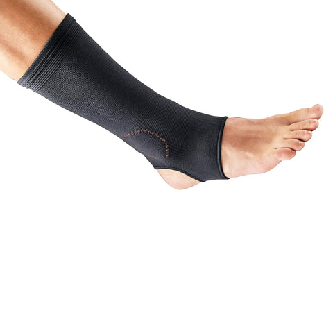 Compression Ankle Support Sleeve For Sprains And Strains, Breathable Material With Airflow, Ergonomic Go To Fit, Gray, Size Large