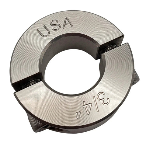 Real Deal Two Piece Shaft Collar With.75 Inch Bore. 303 Stainless Steel split collar for CNC routers and machinery.
