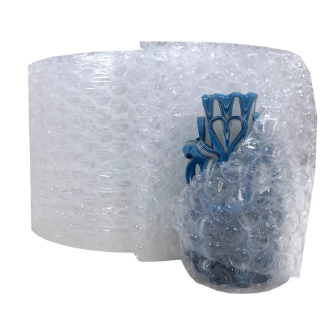 Kick Your Packing Game Up A Notch With This Heavy Duty Bubble Cushioning Wrap Perfect For Shipping Storage Or Moving Clear Perforated Rolls That Keep Fragile Gear Secure with blue objects wrapped.